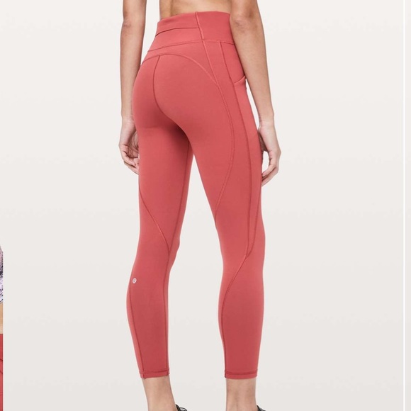 🍋 Lululemon Time To Sweat 7/8 25” Leggings Brick Rose - 6 - Picture 1 of 11